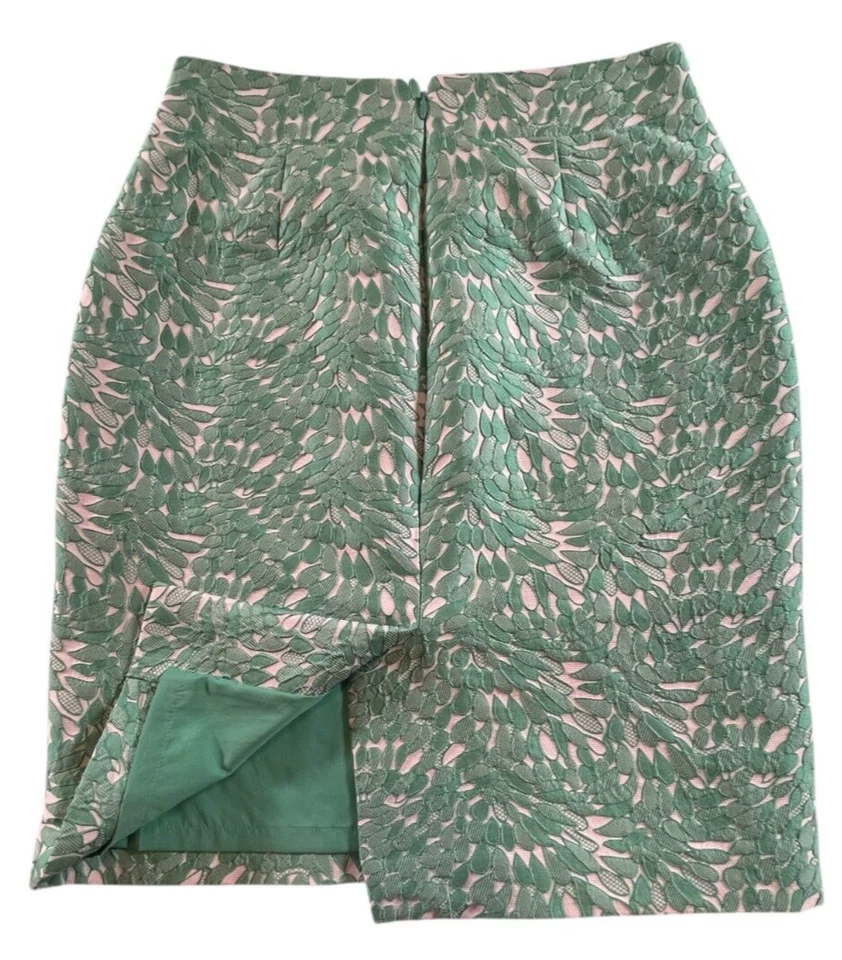 Falda lápiz forrada con pétalos texturizados verdes para mujer Ann Taylor TALLA-2 Foto 4 de 4