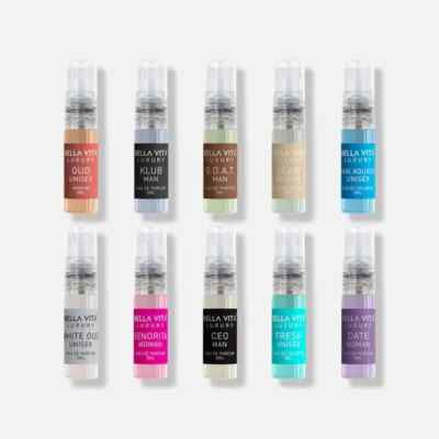 Bella Vita  Luxury Perfume Luxury Perfume Trial PACK OF 10 X 5ML PERFUMES.