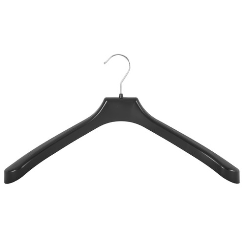 10 Garderobenbügel Kleiderbügel Anti Rutsch 50 cm schwarz Kunststoff groß - Bild 4 von 4