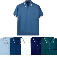 Set 5 Pezzi Polo Uomo Maglia Manica Corta Cotone T-Shirt Mezze Maniche VEQUE