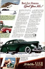 PRINT AD 1939 Nash Lafayette 4 Door Sedan Auto Weather Eye Silent Miles 6.5 x 10