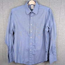 Vintage Brooks Brothers Men's Size 16 Dress Shirt Blue MADE IN USA French Cuffs