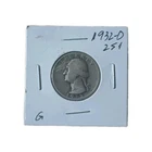 1932 D Washington Quarter 90% Silver