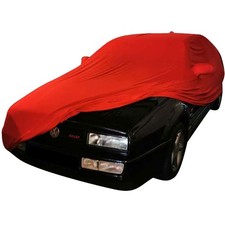 Abdeckplane passend für Volkswagen Corrado für Innen mit Spiegeltaschen Rot NEU