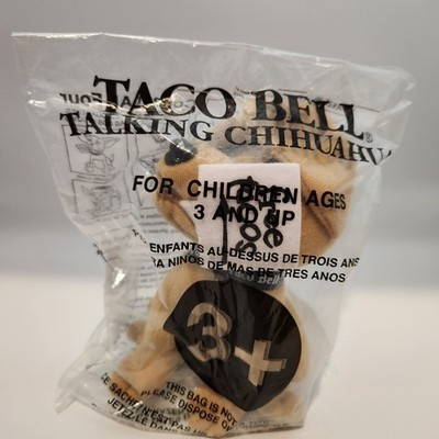 New Vtg Taco Bell Chihuahua Talking Dog Plush Free Tacos Sign Here Lizard 