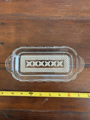 Vintage Anchor Hocking Pressed Glass Replacement Butter Dish Base Only 20
