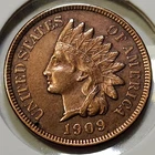 1909 Indian Head Cent - AU/UNC✨ - Near 4 Diamonds, RD Beauty! 👀 **Semi-Key**