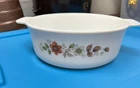 Vintage Sovirel Pyrex Serving/Baking Dish, Handles, Florals, Marked France 2-L