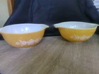 Pyrex Butterfly Gold Yellow Cinderella Bowl Matching Pair # 442 1.5 Qt Vintage