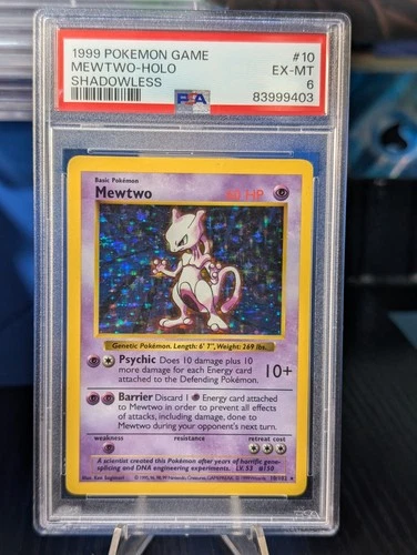 PSA 6 Mewtwo 010/102 Base Set (Shadowless) Holo