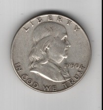 1950 P FRANKLIN HALF DOLLAR 90% SILVER 50¢ PHILADELPHIA UNITED STATES OF AMERICA