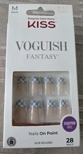 KISS VOGUISH Fantasy French Designs 28 Sculpt Nails Med 91901 FV20 NIP Glue Inc