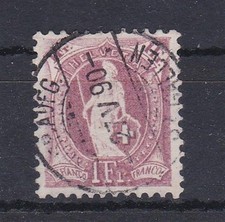 SWITZERLAND (23LAR47) SG 160 - 1901 1fr Claret - VFU 