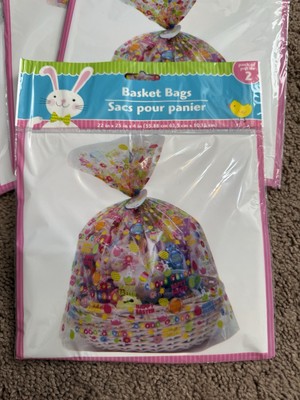 Easter Basket Bags 22x25x4  Happy Easter Plastic Basket Bags 4 Packs (8bags)