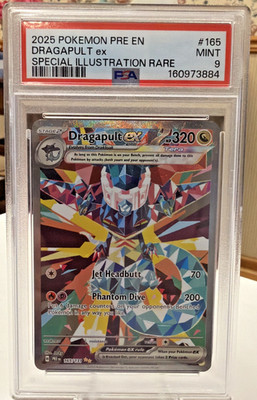2025 POKEMON PRE EN-SPECIAL ILLUSTRATION RARE #165 DRAGAPULT EX PSA 9 - NICE!!