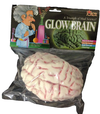 GLOW HUMAN BRAIN Laboratory Scientist Body Part Halloween Horror Prop Decoration