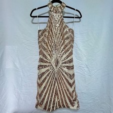 Fashion Nova Diva Vibes Rose Gold Sequin Mini Dress Glamoratti Maximalism