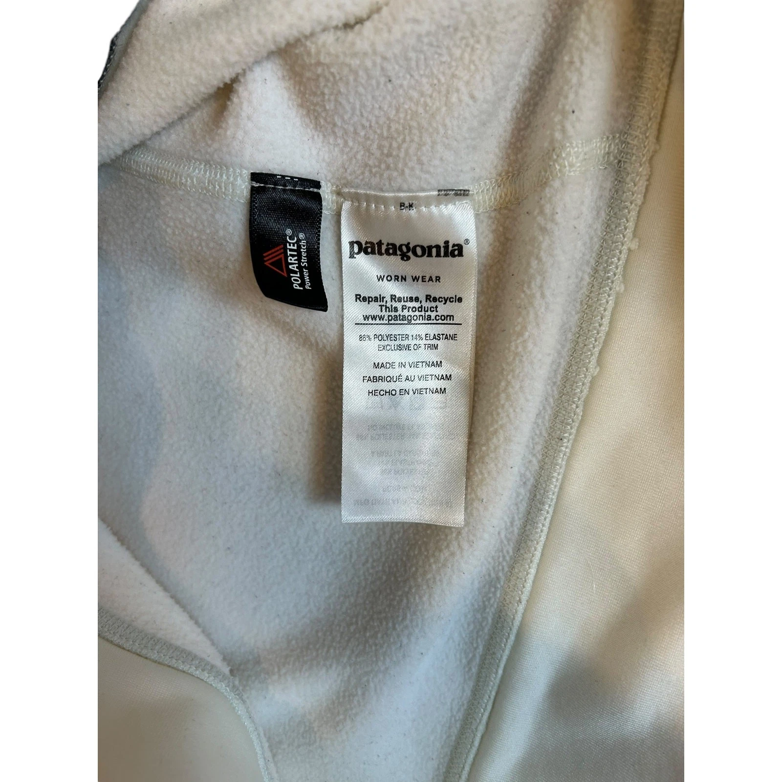 OFF WHITE Felpa con cappuccio PATAGONIA Off White Slopestyle pile invernale donna taglia MEDIA