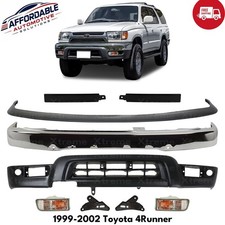 Front Bumper Chrome Steel & Bumper Brackets Kit For 1999-2002 Toyota 4Runner