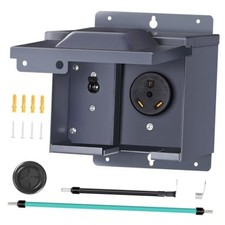 30 Amp Power Outlet Box with Breaker, 125V NEMA TT-30R 30 Amp with Breaker