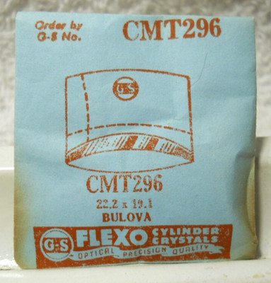 GS CMT296 Watch Crystal For Bulova Edison - 22.2 x 19.1 mm Replacement / Repair