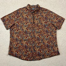 Eddie Bauer Mens Short Sleeve Multicolor Floral Button Down Shirt Size 2XL