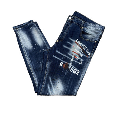 Dsquared2 ICON Distressed Whiskered Paint Splatter Classic Kenny Jeans Size EU52