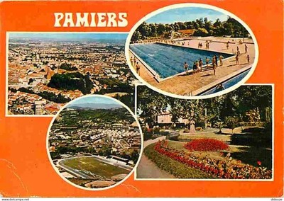 Postcard - 09 - Pamiers - Multivview - Swimming Pool - Flowers - Light Condition Screw Fold