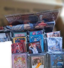 Includes shipping ◆ 12 sleeves, One Piece card playmat, and other supply sets