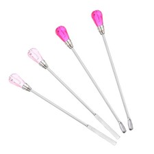 4Pcs Stainless Steel Wax Stirrer, Wax Seal Spoon Kit, Red/Clear Pink