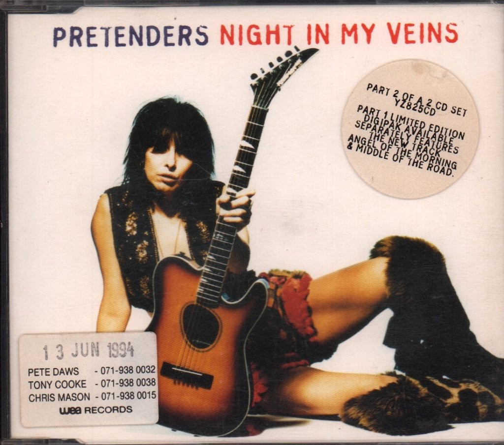 Pretenders Night In My Veins CD Germany Wea 1994 part 2 has info/hype sticker on