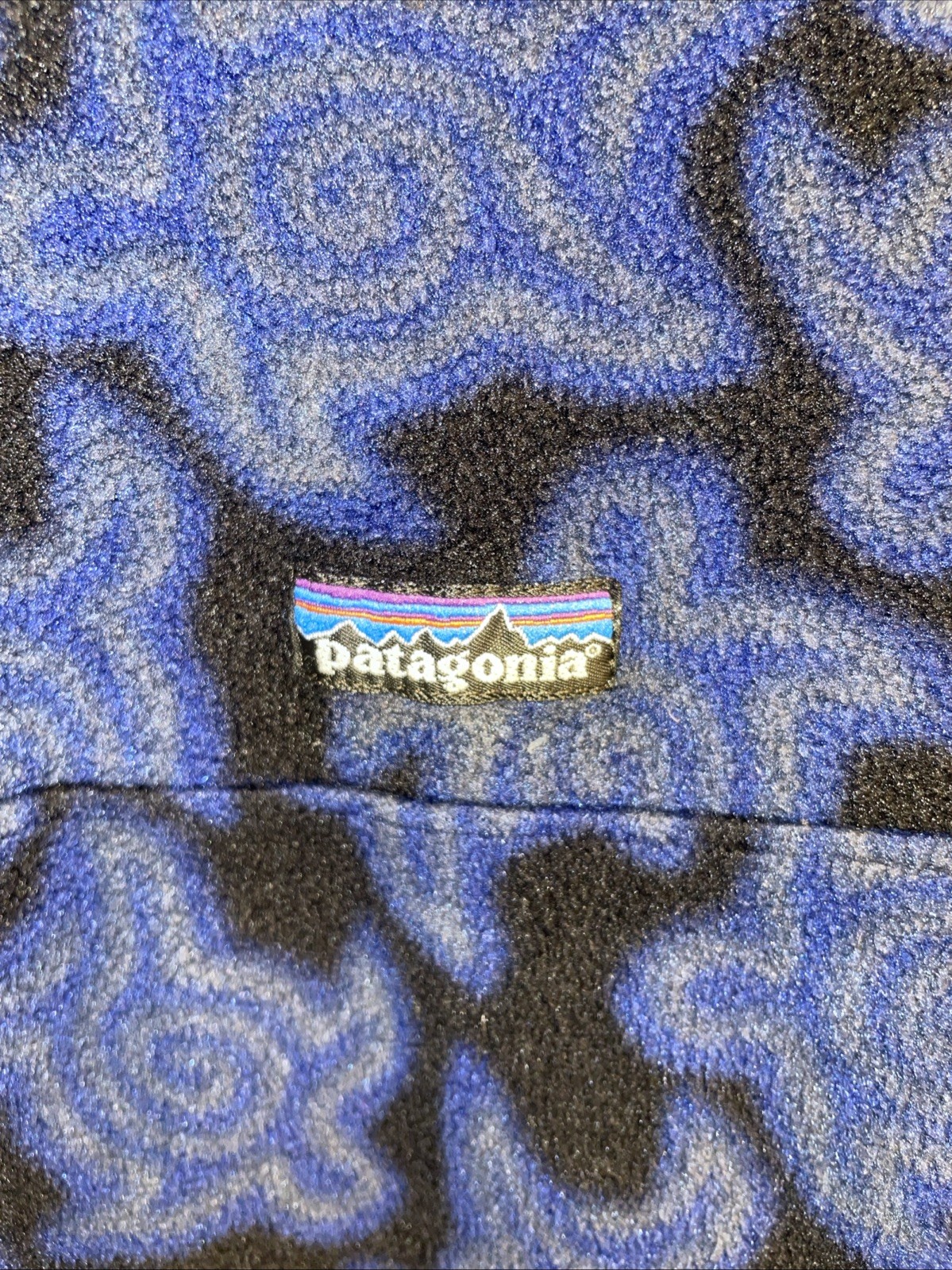 Vintage Patagonia Synchilla Mens XL NAVY Zen Turtles 1/4 Snap T Pullover image 3