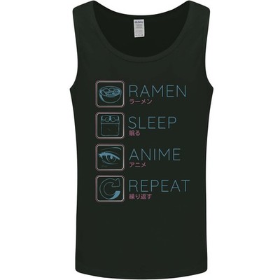Eat Sleep Anime Repeat Design 3 Herren Tanktop