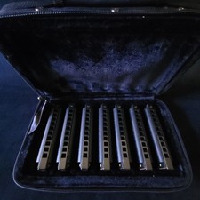 Hohner Piedmont Blues Harmonica Is Complete Set Of 7 Keys A B C D E F G w/ Case