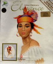 Heritage John Clayton  s Elegance Lady Dominque Cross Stitch Pattern  Thread Kit