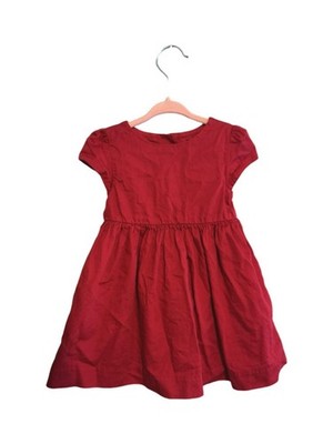 Ralph Lauren Red Dress Girls Size 18 Months Flutter Sleeve Holiday Party Dress