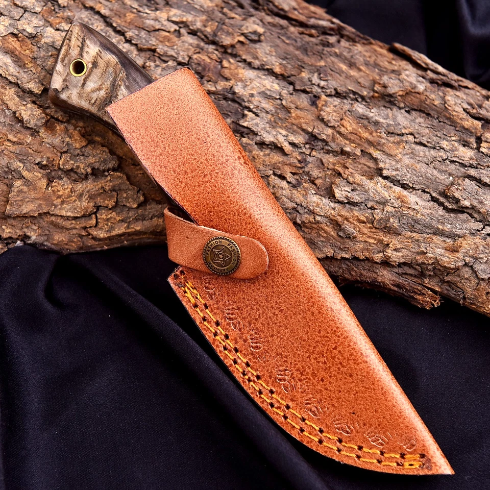 Сделанный на заказ охотничий нож-скиннер из высокоуглеродистой стали с рукояткой из рога UU 52 - Изображение 4 из 4