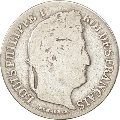 Monnaie, France, Louis-Philippe, 1/2 Franc, 1840, Bordeaux, B, Argent, KM:741.7 - Photo 1/2