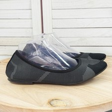 Skechers Cleo Geometric Print Knit Ballet Flats Black Grey Women Size 9