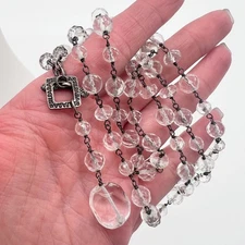 Silpada Sterling Rock Crystal Beaded Toggle Necklace – 36" Layered Y Lariat