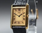 Vintage 1980 Exc+5 Seiko Socie 1400-6820 Roman Gold Tank 20mm Qz Women's Watch