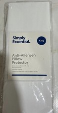 Simply Essential Anti-Allergen King Pillow Protector in White Zipper Closure