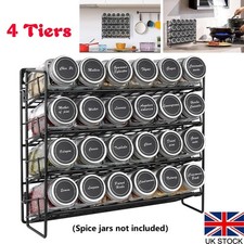 4 Tiers Spice Rack Free Standing Spice Rack Organiser, Metal Seasoning Rack New
