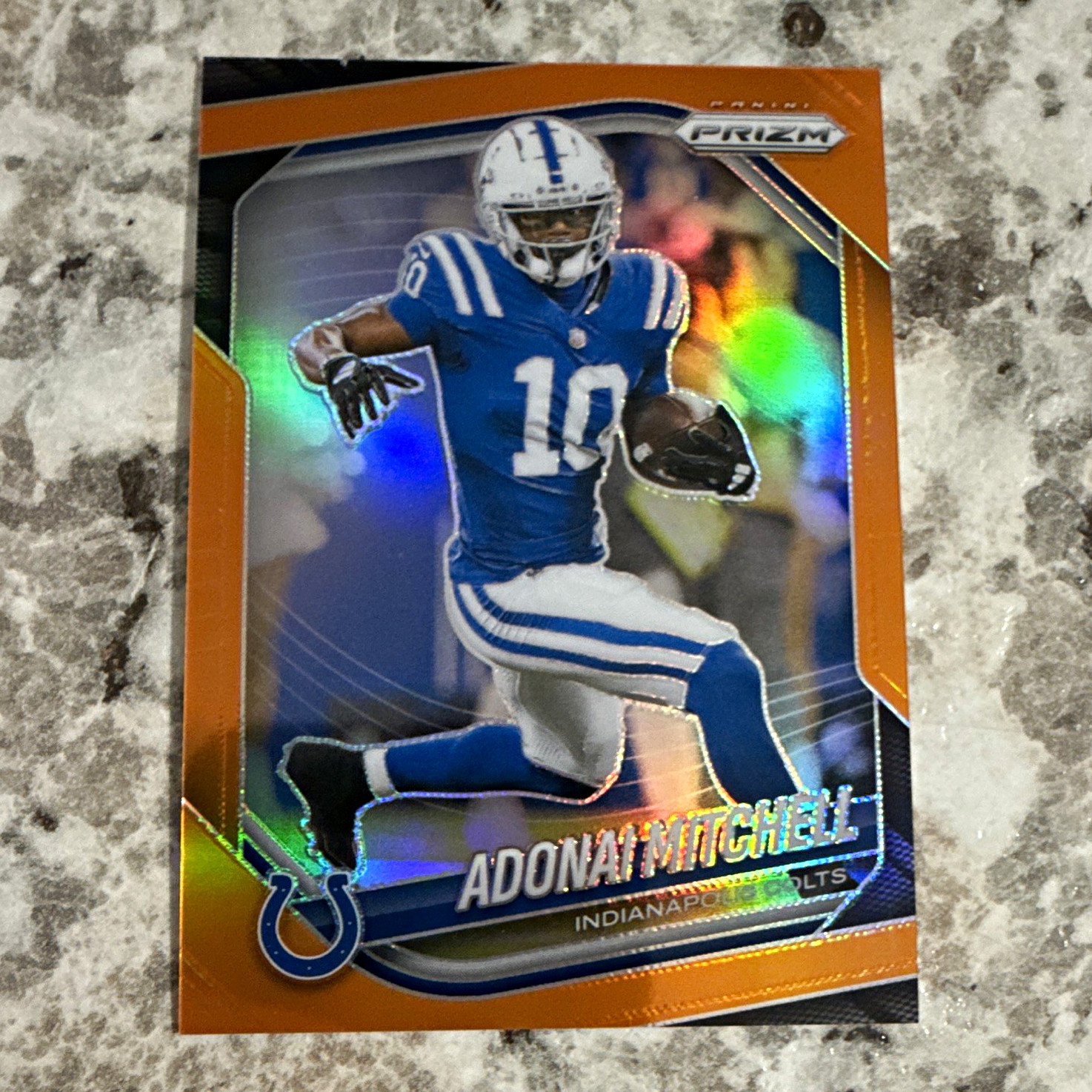 Panini Prizm 2025 Adonai Mitchell #49 Orange Prizm Indianapolis Colts /249