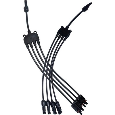 Solar Y-Abzweig Verbinder Solarpanel Kabel 4-fach  langlebig
