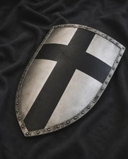 Crusader Heater Shield  Templar Knight Armor  Handmade Steel LARP Shield