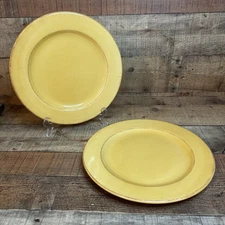 RETIRED Pier 1 Toscana Gold Italy 11" Earthenware Dinner Plates 11” Set Of 2