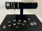 Vintage Sterling Silver Rings, Bracelets Earrings. Pendant With Stones (92.45g)