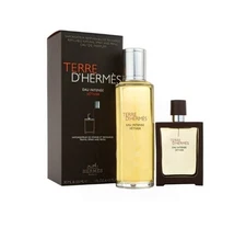 Terre d'Hermes Eau Intense Vetiver 1.0 oz EDP Spray + 4.2 oz refill Set NIB
