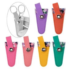 Craft Scissors Sheath PU Leather Compact Embroidery Scissors Storage Case